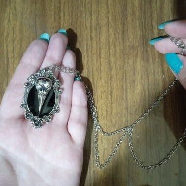 Bird Skull Victorian Necklace