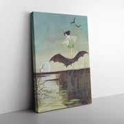 "Bruja montando un murciélago" de Ida Rentoul Outhwaite Envoltura de lona rectangular