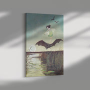 "Bruja montando un murciélago" de Ida Rentoul Outhwaite Envoltura de lona rectangular