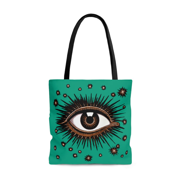 "All Seeing Eye" (Teal) Heavy-Duty Canvas Tote Bag
