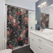 "Watercolor Crows" Cloth Shower Curtain