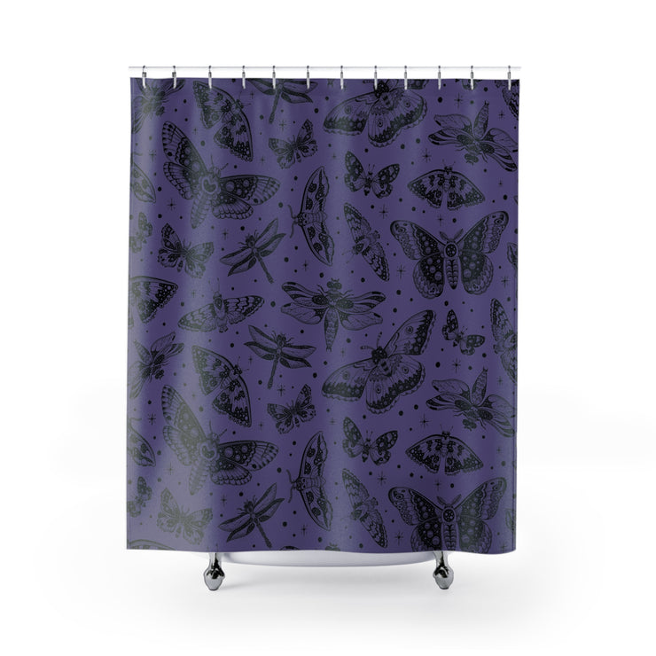 "Moth Kingdom" Cloth Shower Curtain