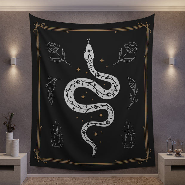 Celestial Serpent Printed Wall Tapestry