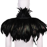 Victorian Black Feather Collar Capelet Shawl