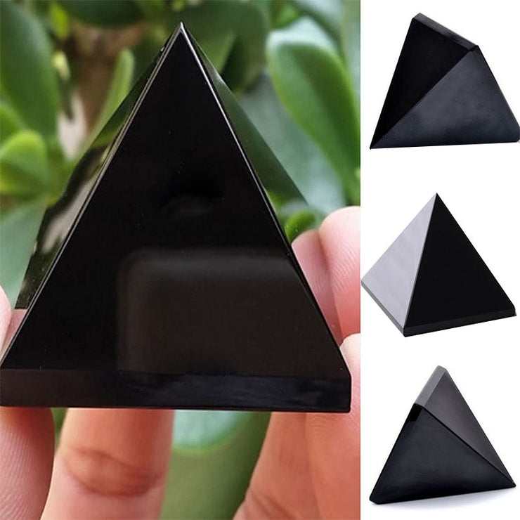 Natural Crystal Obsidian Stone Pyramid