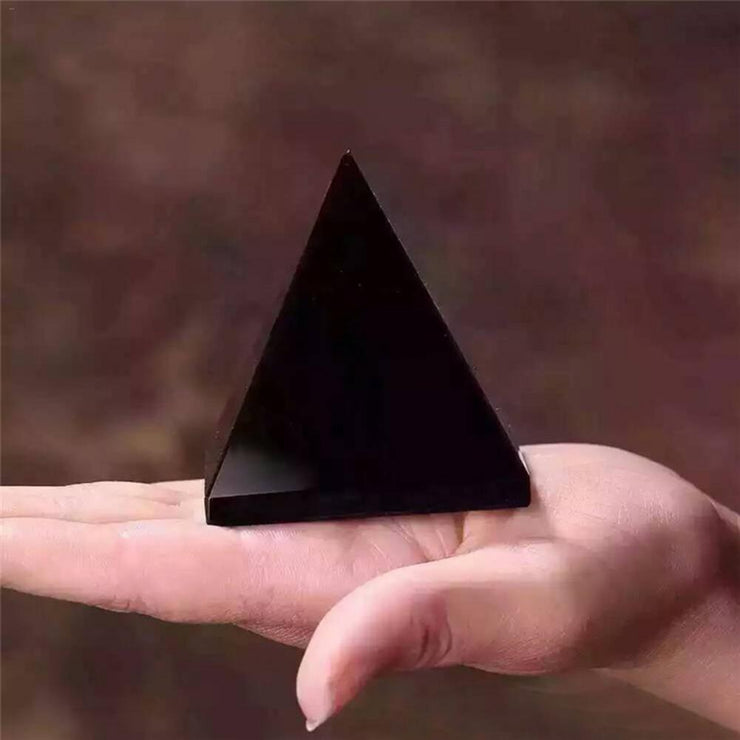 Natural Crystal Obsidian Stone Pyramid
