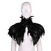 Victorian Black Feather Collar Capelet Shawl