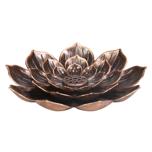 Copper Lotus Flower Incense Burner