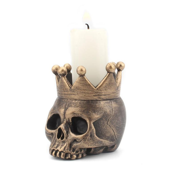 Crown Skull Mini Candle Holder